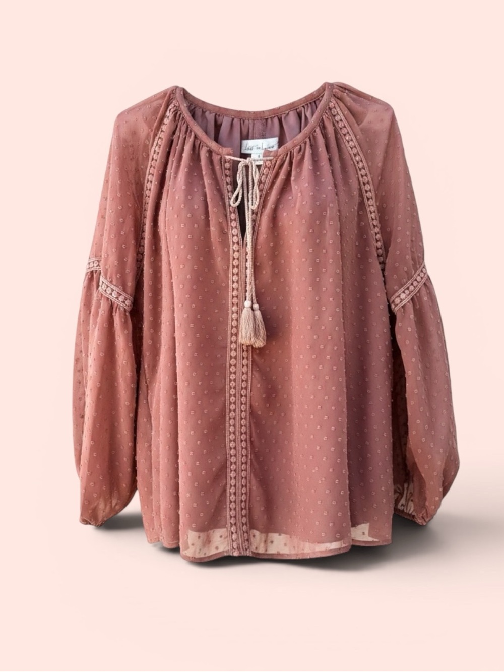 Lost in Lunar Pink Boho Blouse | L - Picture 6 of 6